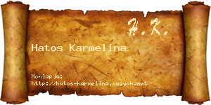 Hatos Karmelina névjegykártya